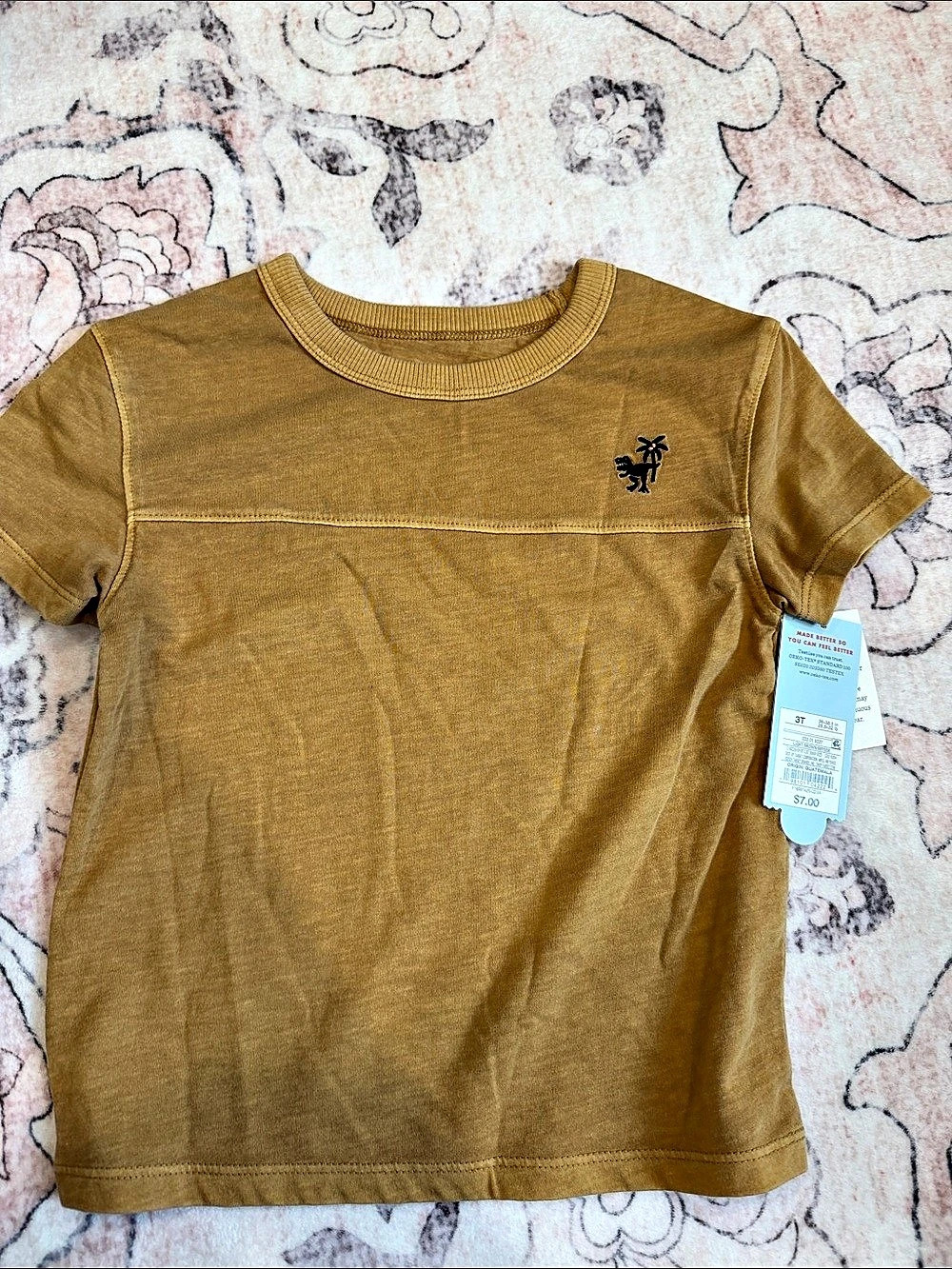 Oeko-Tex Boys 3T Brown Short Sleeve Tee NWT